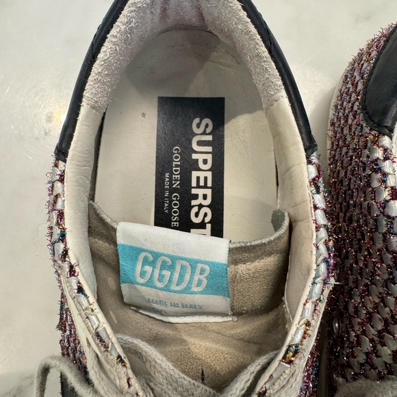 Golden Goose Superstar Multicolor Sparkle Lace-Up Sneakers, size 38, EUC - Picture 5 of 6